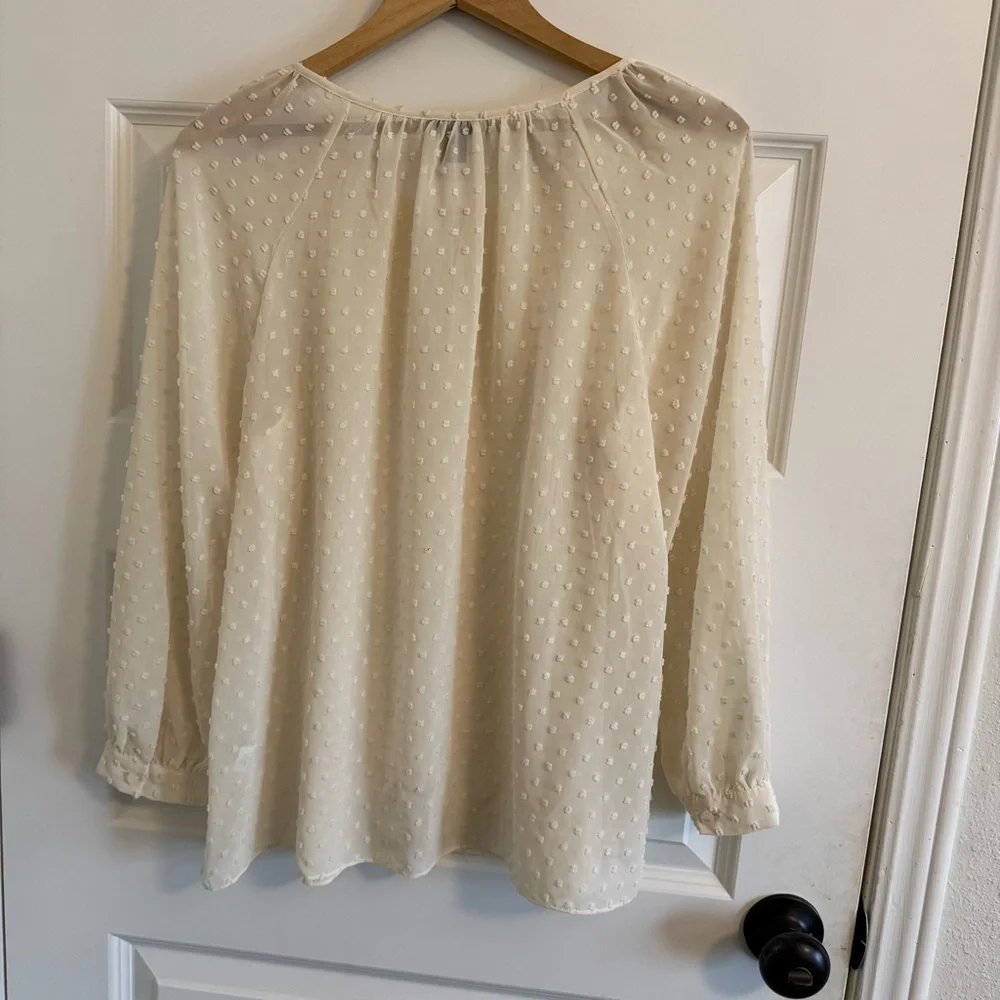 J. Crew Cream Swiss Dot
